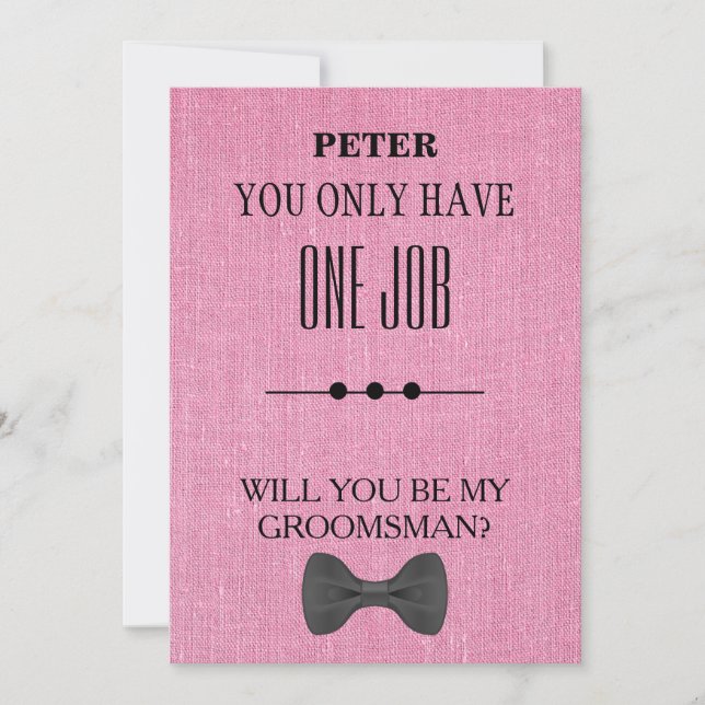 Will  You  Be My Groomsman? Invitation (Front)