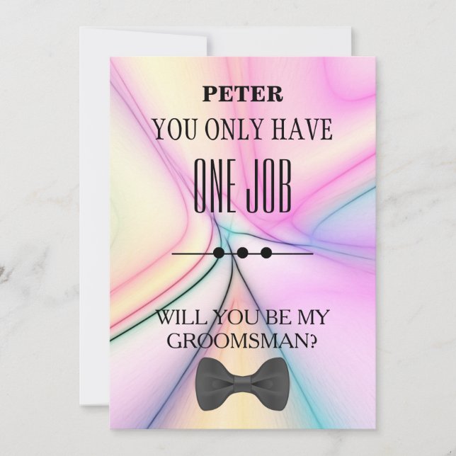 Will  You  Be My Groomsman? Invitation (Front)