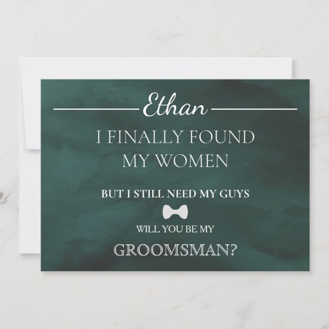 Will  You  Be My Groomsman? Invitation (Front)