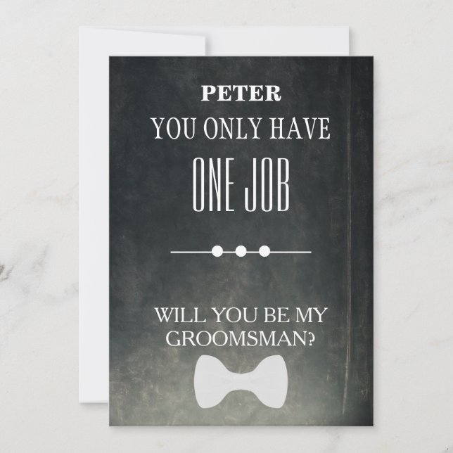 Will  You  Be My Groomsman? Invitation (Front)