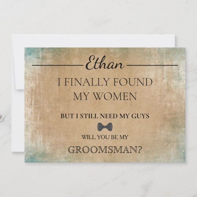 Will  You  Be My Groomsman? Invitation (Front)
