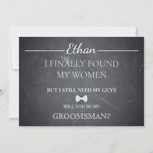 Will  You  Be My Groomsman? Invitation (Front)
