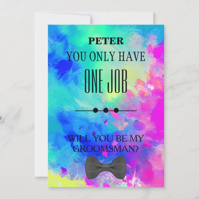 Will  You  Be My Groomsman? Invitation (Front)