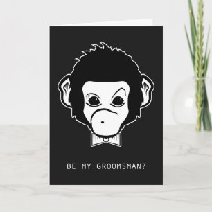 will you be my groomsman? mister monkey invitation
