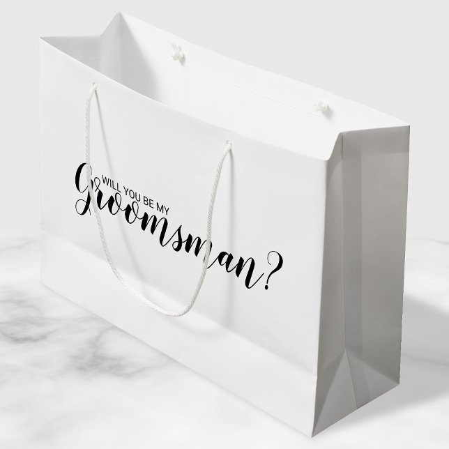 Will You Be My Groomsman? Modern Proposal Large Gift Bag (Creator Uploaded)