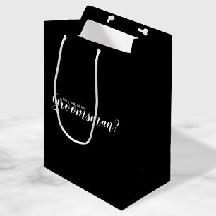 Will You Be My Groomsman? Modern Proposal Medium Gift Bag