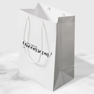 Will You Be My Groomsman? Modern Proposal Medium Gift Bag