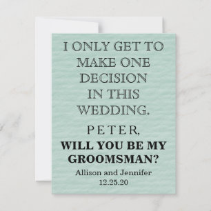 Will you be my Groomsman? Personalised Invitation