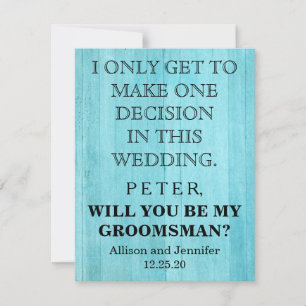 Will you be my Groomsman? Personalised Invitation