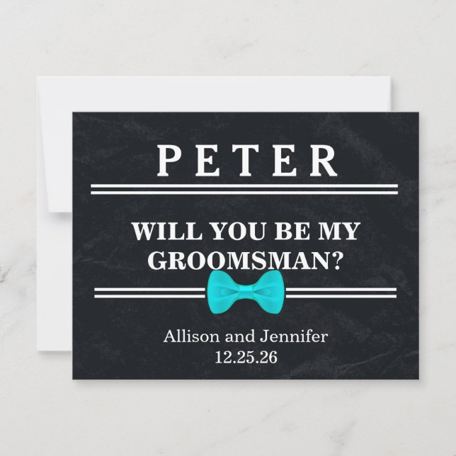 Will you be my Groomsman? Personalised Invitation (Front)