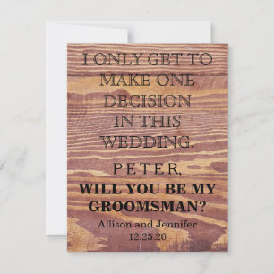 Will you be my Groomsman? Personalised Invitation