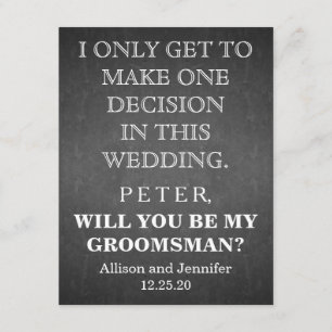 Will you be my Groomsman? Personalised Invitation