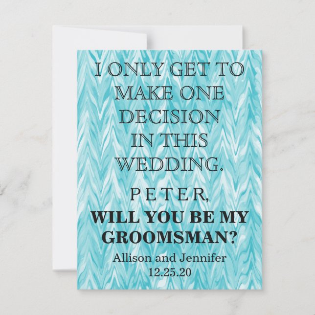 Will you be my Groomsman? Personalised Invitation (Front)
