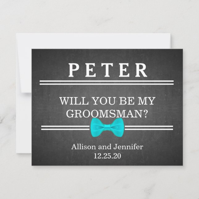 Will you be my Groomsman? Personalised Invitation (Front)