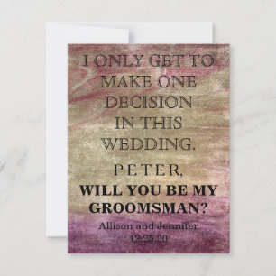Will you be my Groomsman? Personalised Invitation