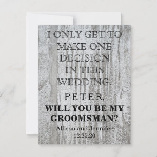 Will you be my Groomsman? Personalised Invitation
