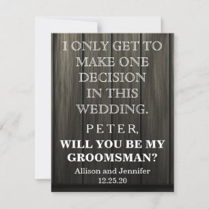 Will you be my Groomsman? Personalised Invitation