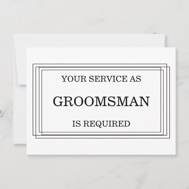 Will you be my Groomsman? Personalised Invitation (Front)