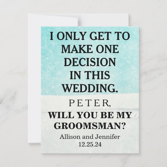Will you be my Groomsman? Personalised Invitation (Front)