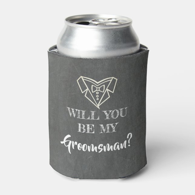 Will You Be My Groomsman - Proposal Can Cooler (Can Front)