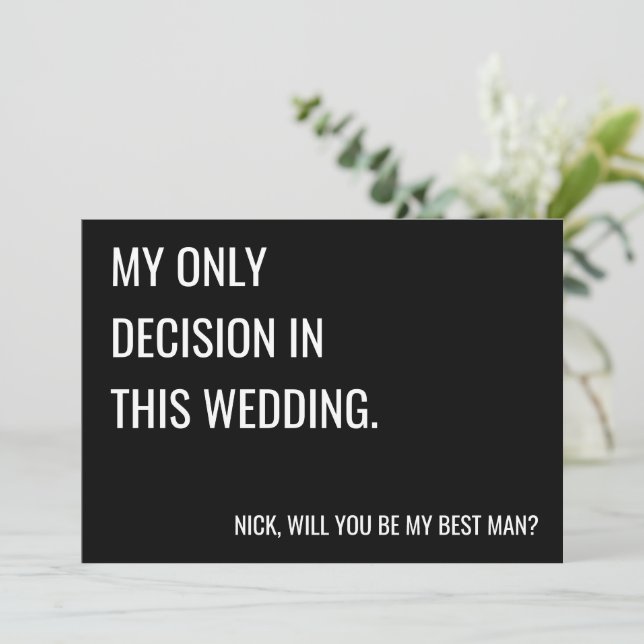 Will you be my groomsman proposal flat card (Standing Front)