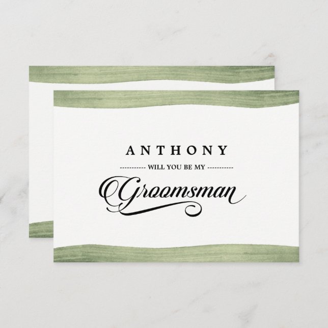 Will You be my Groomsman? Watercolor Invitations (Front/Back)