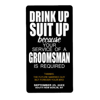 Will You Be My Groomsman? WINE LABEL Beer Label
