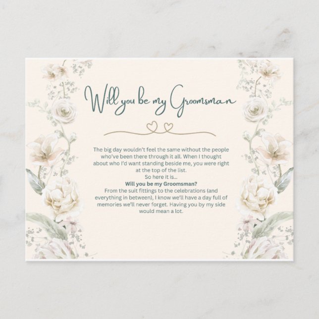 Will you be my Groomsmen - Proposal Postcard (Front)