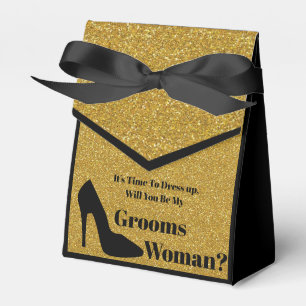will you be my groomswoman black gold proposal  favour box
