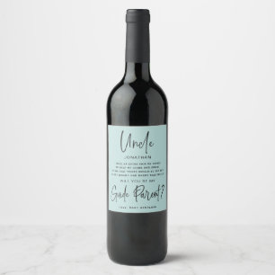 Will you be my Guide Parent Photo Wine Label