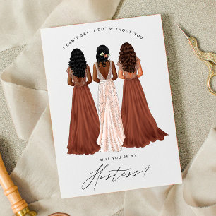 Will you be my Hostess? Girls in Gowns Invitation