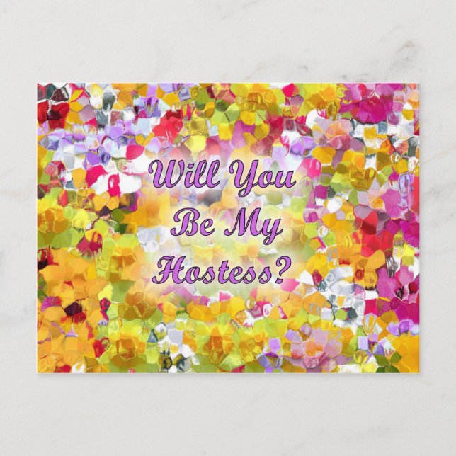 Will You Be My Hostess ? Invitation Postcard (Front)