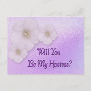 Will You Be My Hostess ? Invitation Postcard