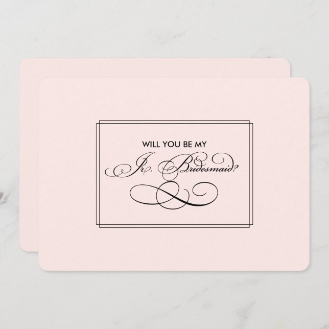 Will you be my Jr. Bridesmaid? Elegant Blush Pink Invitation (Front/Back)