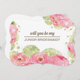 Will you be my Jr. Bridesmaid? Romantic Roses Invitation