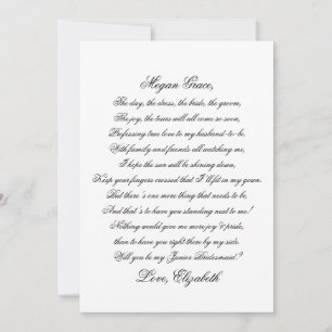Will You Be My Junior Birdesmaid Script Poem Card