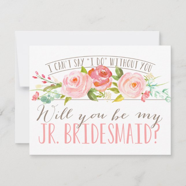 Will You Be My Junior Bridesmaid | Bridesmaid Invitation (Front)