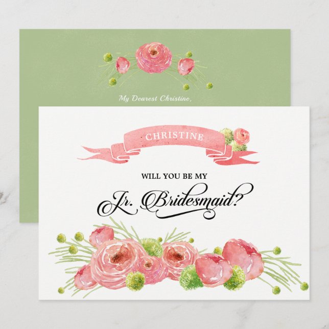 Will you be my Junior Bridesmaid?Custom Invitation (Front/Back)