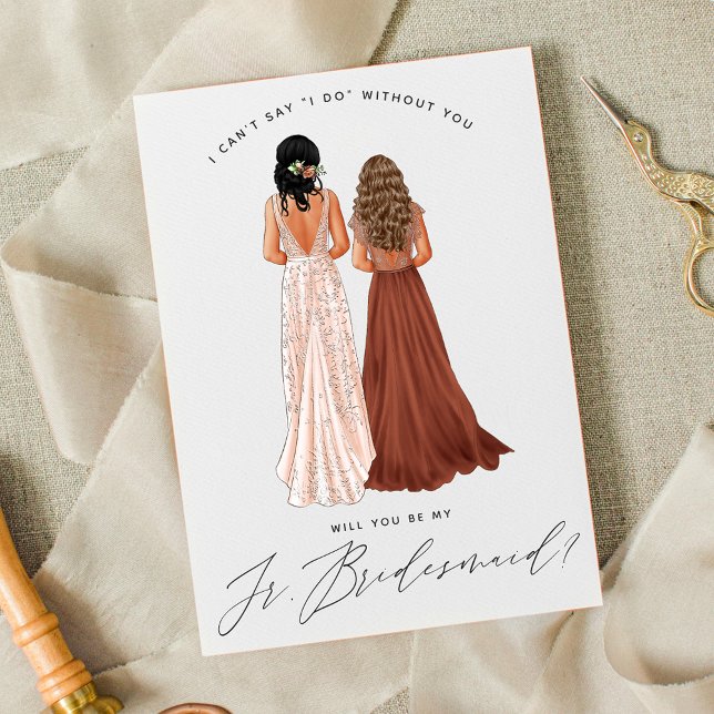 Will You Be My Junior Bridesmaid? Girls in Gowns Invitation (Creator Uploaded)