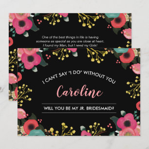 Will you be my Junior Bridesmaid? Modern Floral Invitation