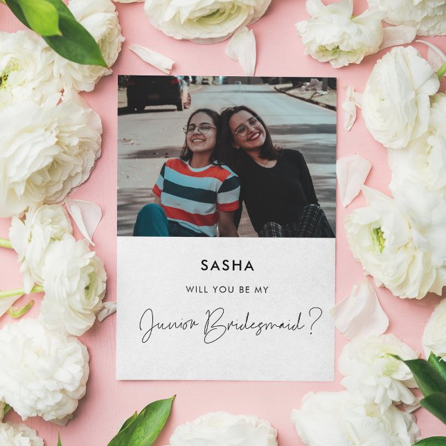 Will you be my Junior bridesmaid photo card (Creator Uploaded)