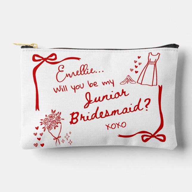 Will you be my Junior Bridesmaid Proposal  Accessory Pouch (Front)