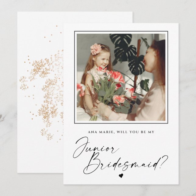 Will You Be My Junior Bridesmaid Proposal Card (Front/Back)