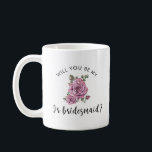 Will you be my Junior Bridesmaid Proposal Coffee Mug<br><div class="desc">Surprise your best friends with a heartfelt and elegant junior bridesmaid proposal using this charming floral coffee mug! Adorned with delicate vintage pink roses and graceful script calligraphy, this mug is the perfect way to ask, **"Will You Be My junior Bridesmaid?"** in a meaningful and timeless style. Designed with a...</div>