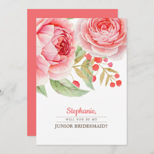 Will you be my Junior Bridesmaid? Romantic Roses Invitation