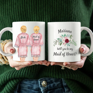 Will you be my Maid Honour? Girls In Robes Coffee  Mug