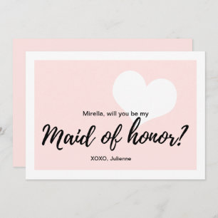 "Will you be my maid of honor" calligraphy style Invitation