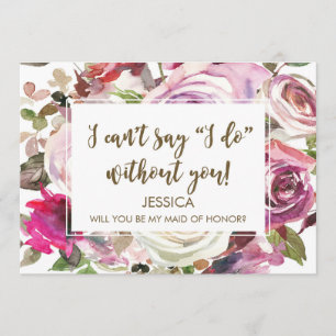Will you be my maid of honor card personalized