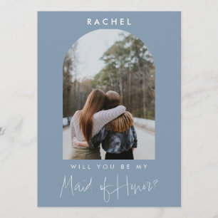 Will you be my Maid of Honor Dusty Blue Photo