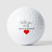 WILL YOU BE MY MAID OF HONOR GOLF BALLS